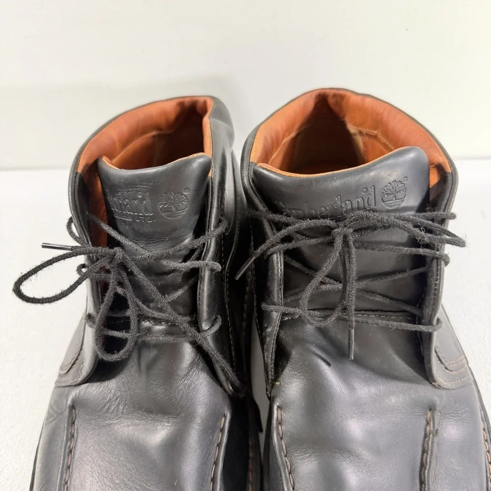 Timberland Smart Comfort Men's Black Leather‎ Moc Toe Chukka Boots Size 10.5 M